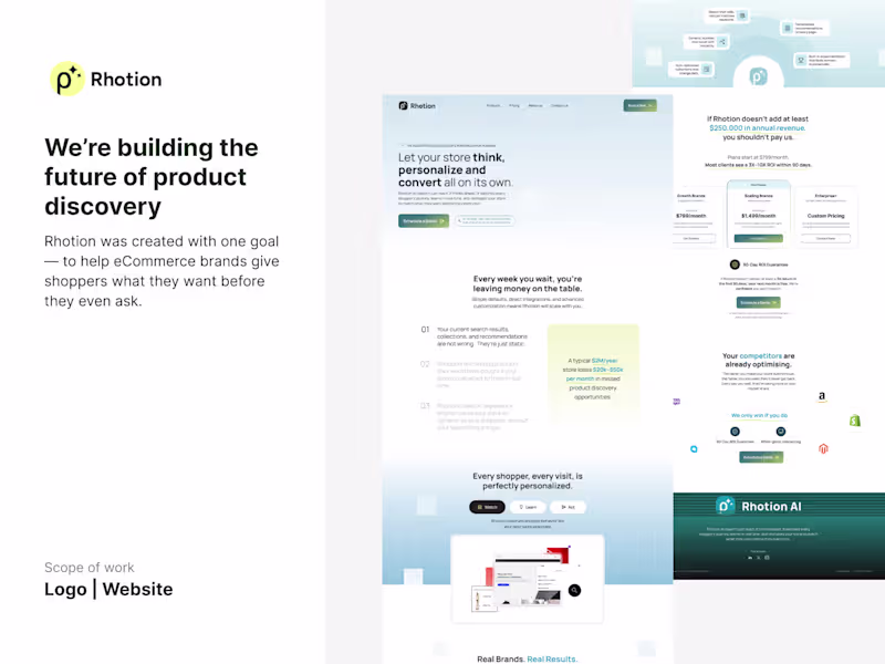 Cover image for 🚀 Logo, Branding & Website Design – Rhotion From logo desig...