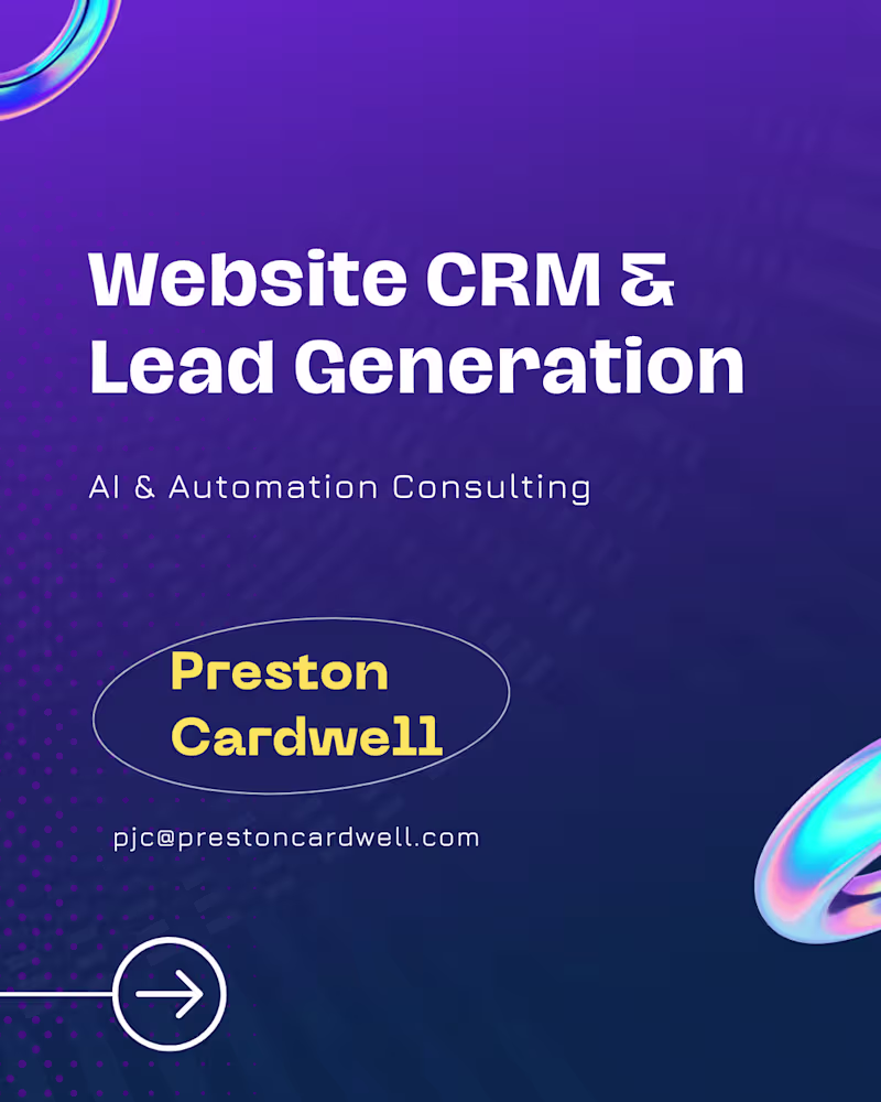 Cover image for Website CRM & Lead Gen