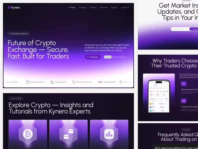 Cover image for Kynero – Crypto Exchange Landing Page UI