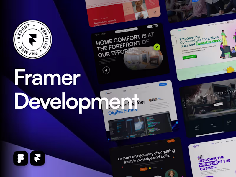 Cover image for Framer Website Development — Design, Motion, & Integrations