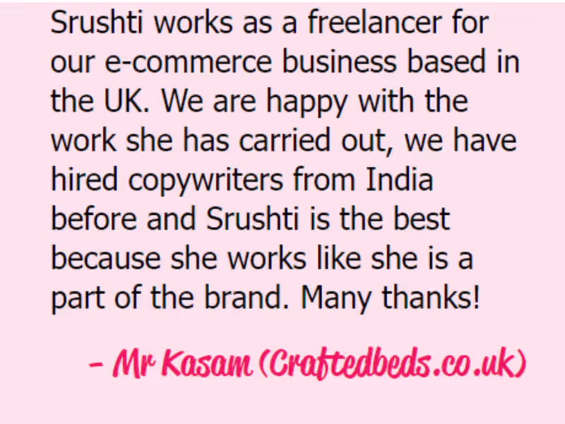 Cover image for Srushti S | Copywriter
