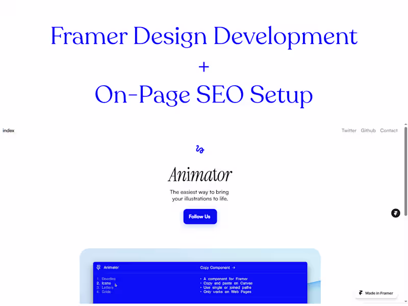 Cover image for Framer Development + On-Page SEO Setup
