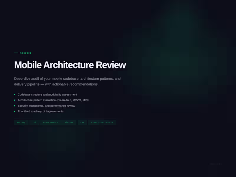 Cover image for Mobile Architecture Review