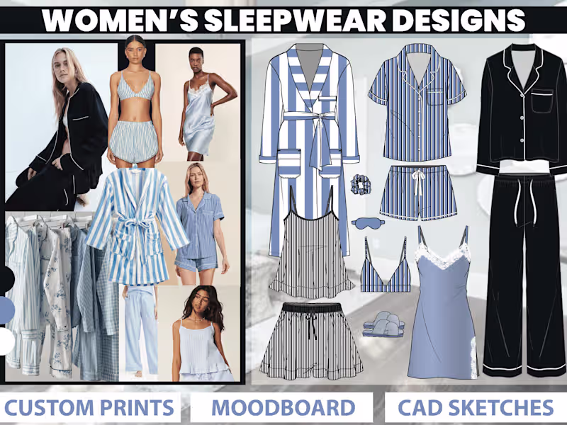 Cover image for I will design & tech pack your sleepwear collection ⏾💤