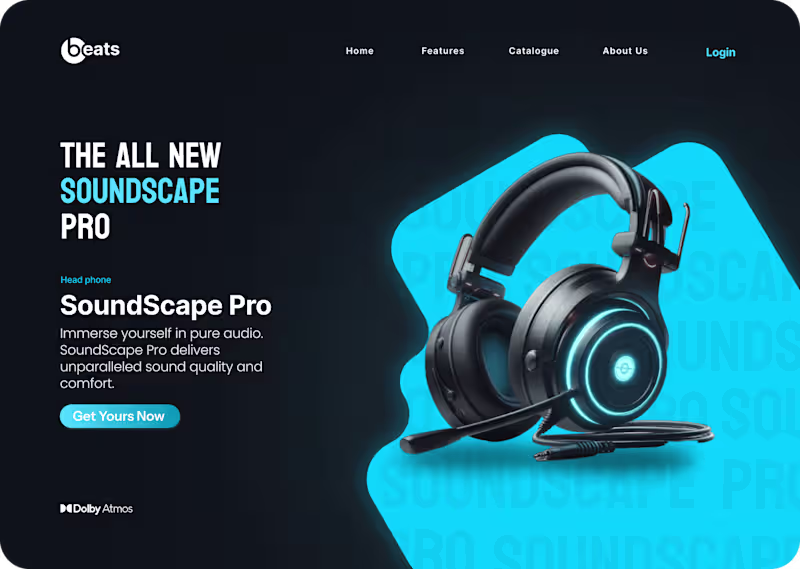 Cover image for Head Phone UI Design Landing page