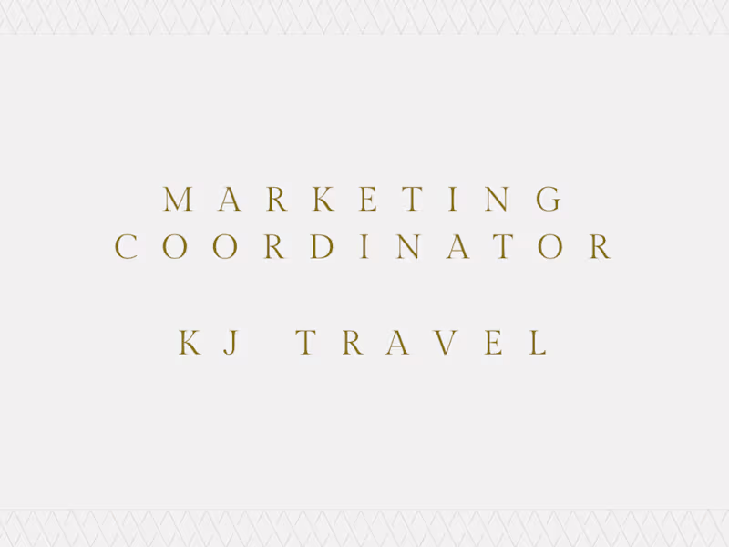 Cover image for Marketing Coordinator- KJ Travel