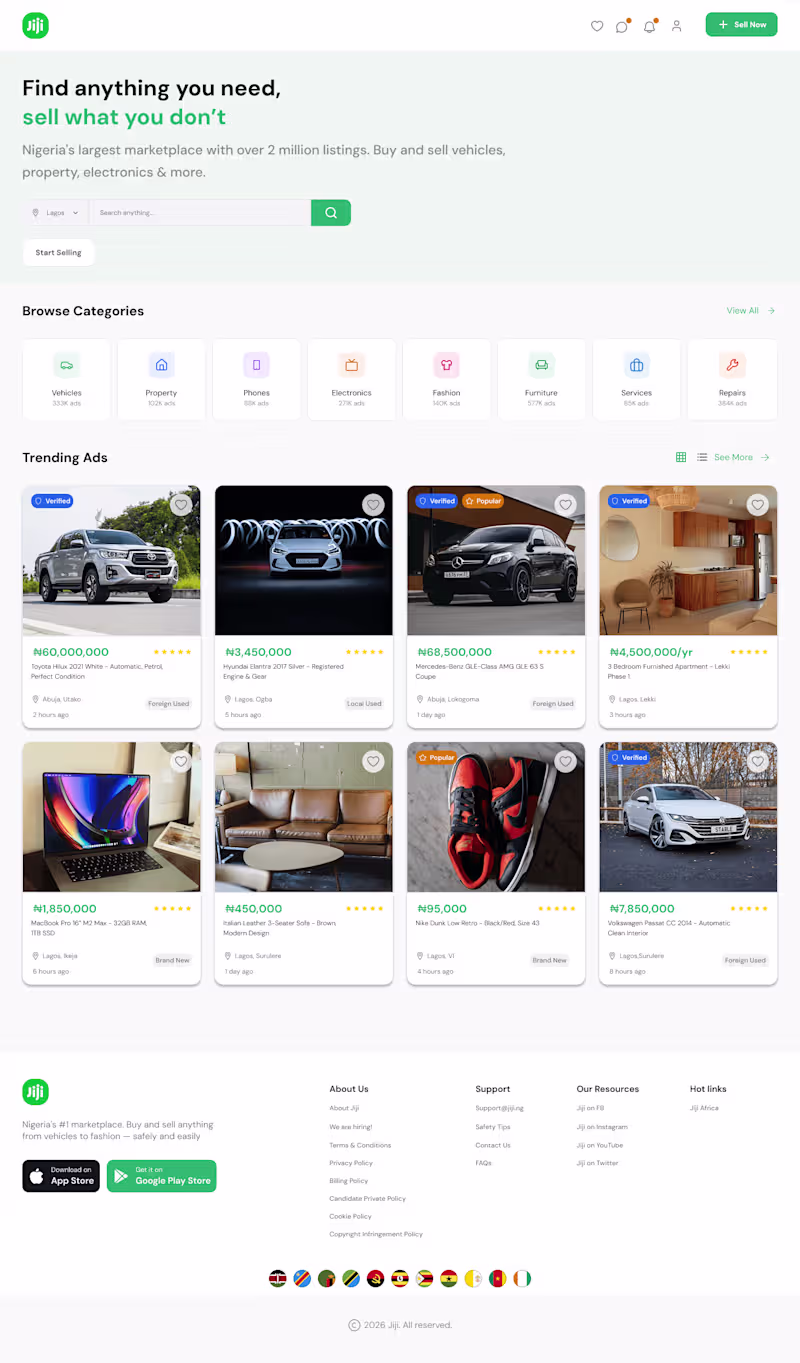 Cover image for Redesigned of Jiji Warketplace Website