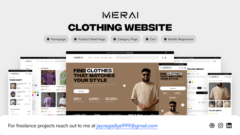 Cover image for Clothing Website - UI Design
