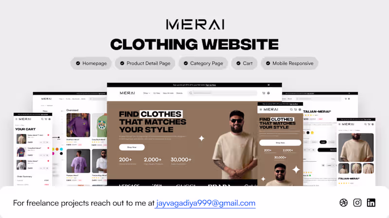 Cover image for Clothing Website - UI Design