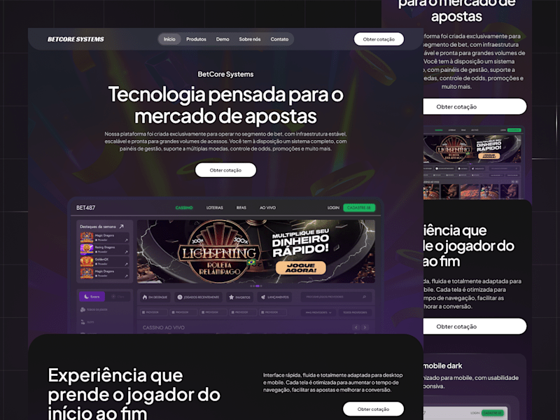 Cover image for BetCore Systems – Landing Page for a B2B Betting Platform