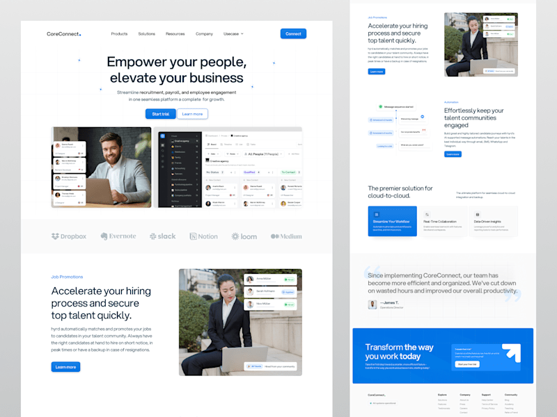 Cover image for CoreConnect - HR ⏐ Landing Page