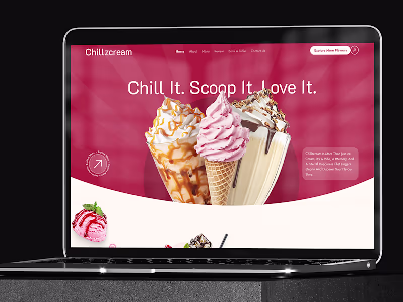 Cover image for Ice Cream Landing page UI Design Website Design