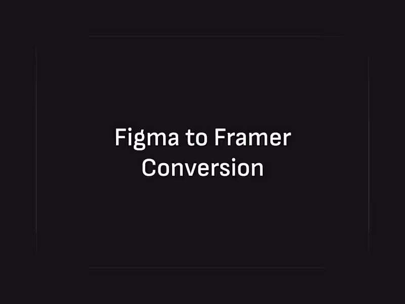 Cover image for Figma to Framer Conversion