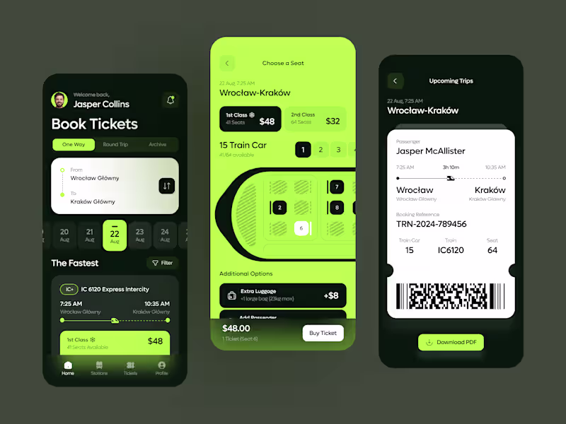 Cover image for Train Ticket App — Seat Booking Experience