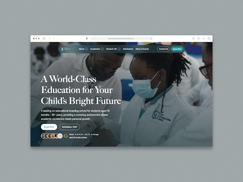 Cover image for Dodi International School – Full website redesign & CMS build