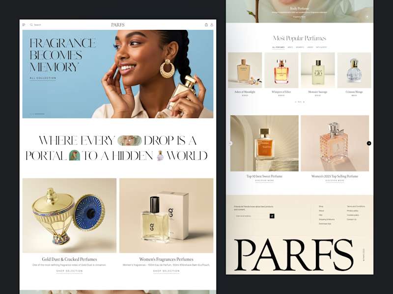 Cover image for PARFS — Luxury Perfume eCommerce Website & App UI/UX Design