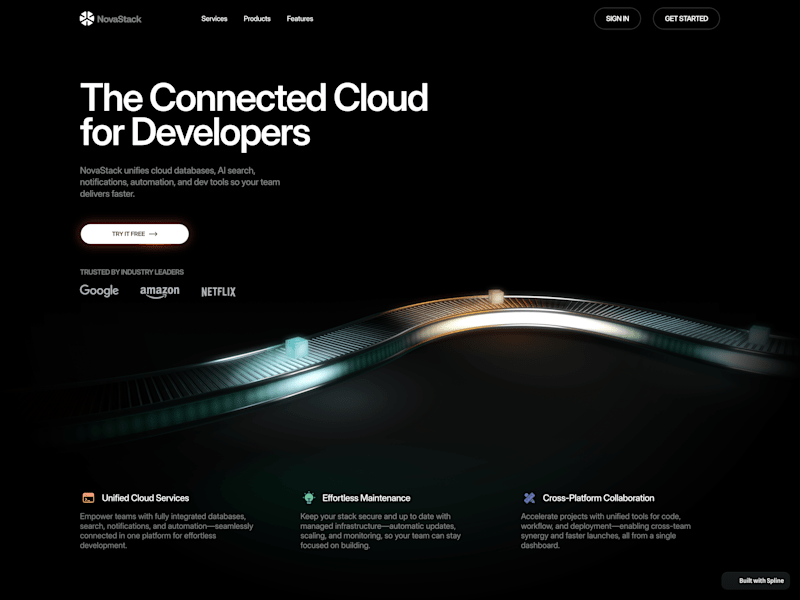 Cover image for NovaStack Futuristic Landing Page Design