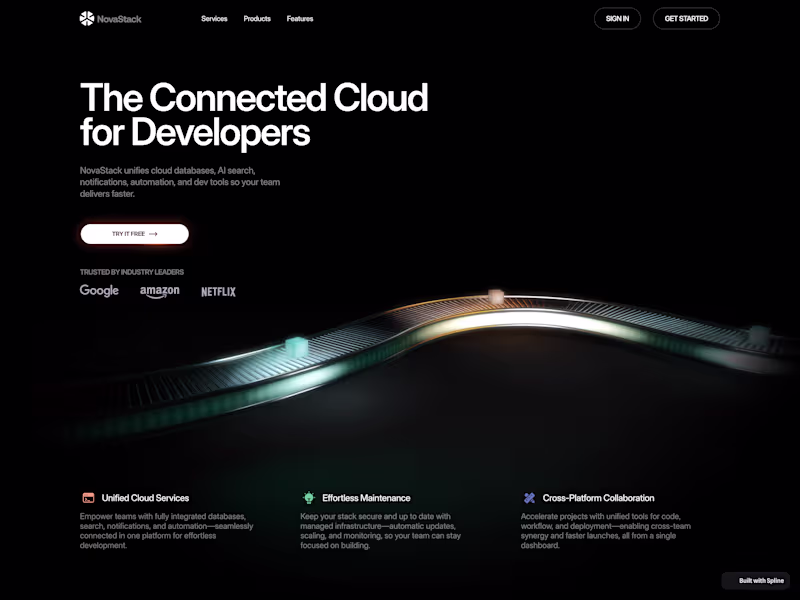 Cover image for NovaStack Futuristic Landing Page Design