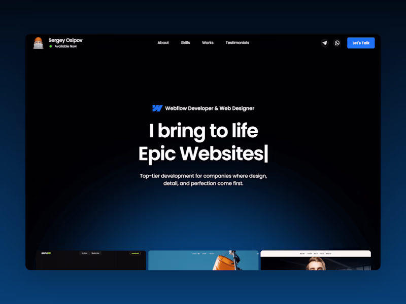 Cover image for Sergey Osipov Portfolio Website