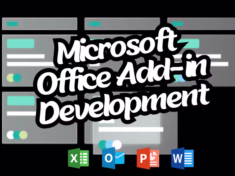 Cover image for Develop microsoft office addins, add ins, or plugins