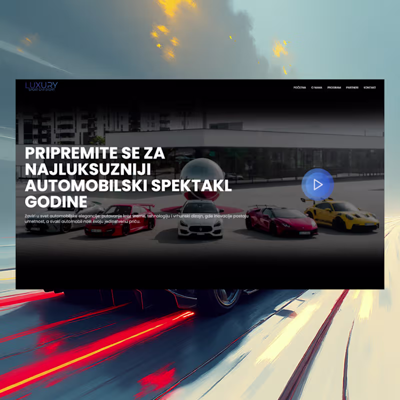 Cover image for Luxury Sports Car Event — Website A high-end promotional web...