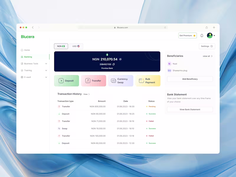 Cover image for Blucra banking