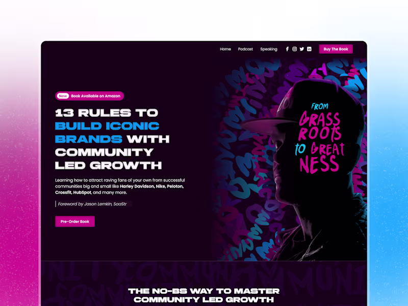 Cover image for Webflow Design & Development - Personal Website for Book Author