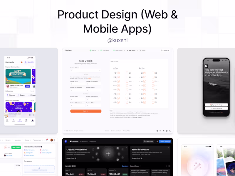 Cover image for Product Design (Web & Mobile Apps)