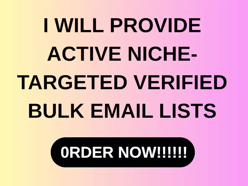 Cover image for I will provide active niche-targeted verified bulk email lists
