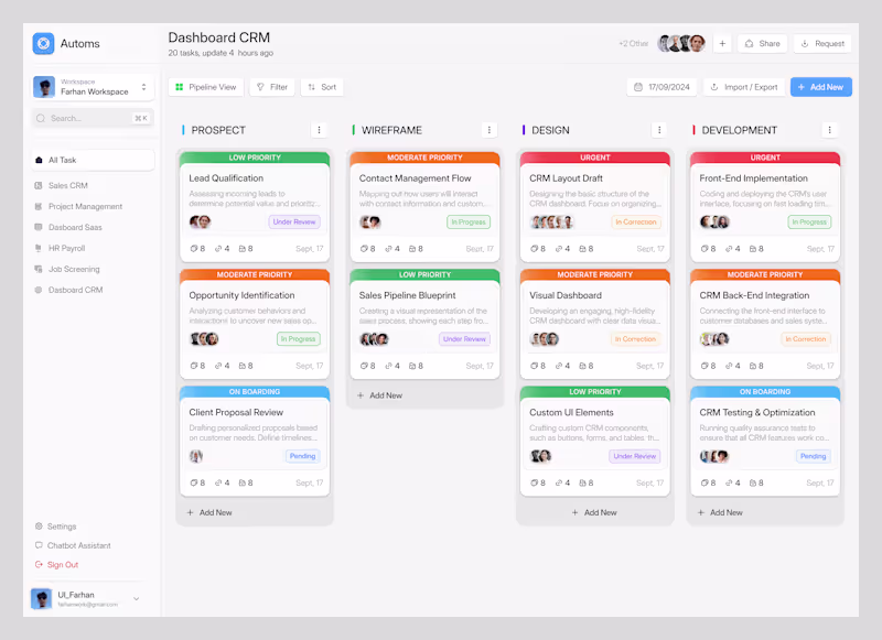Cover image for Dashboard CRM for Productivity 🔥