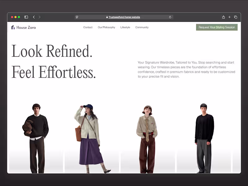 Cover image for House Zara Premium Fashion Framer Landing Page