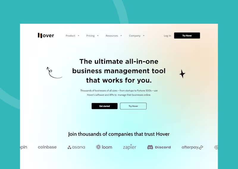 Cover image for Hover B2B Saas Website Design