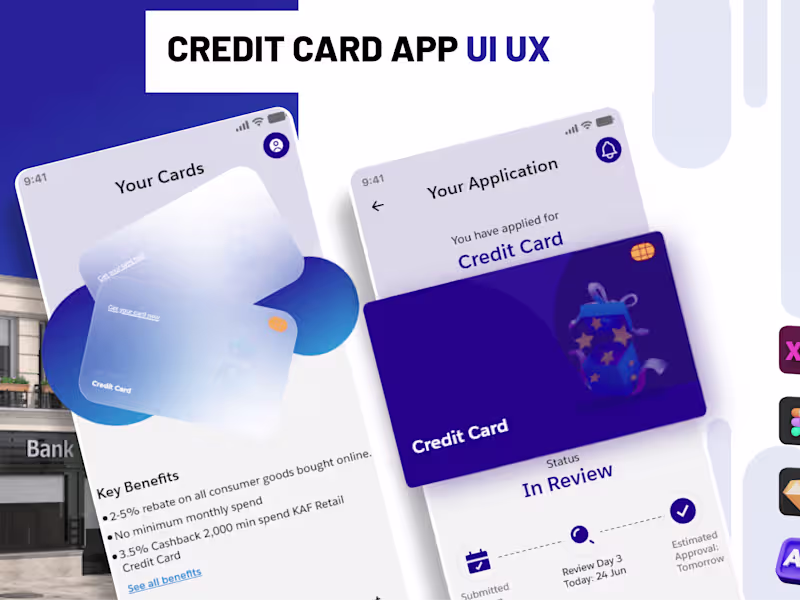 Cover image for Credit Card App UI UX
