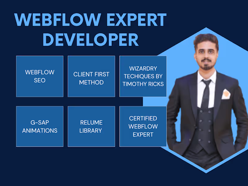 Cover image for I will develop responsive webflow website, or landing page,