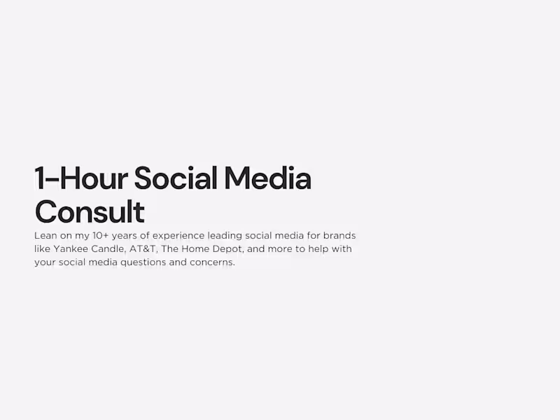 Cover image for 1- Hour Social Media Consult