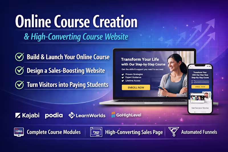 Cover image for Online Course Creation and high performing Course Website