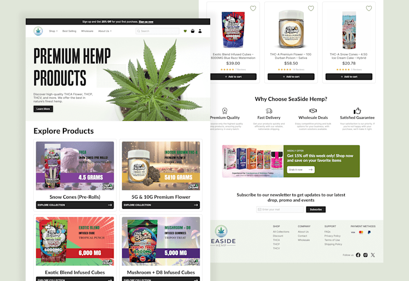 Cover image for Landing Page for Hemp Products