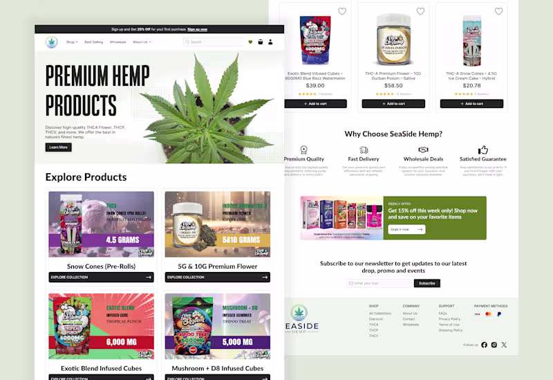 Cover image for Landing Page for Hemp Products