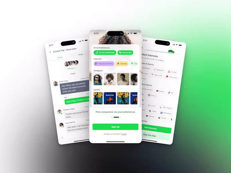 Cover image for Mobile App Redesign for UK Carpooling Startup