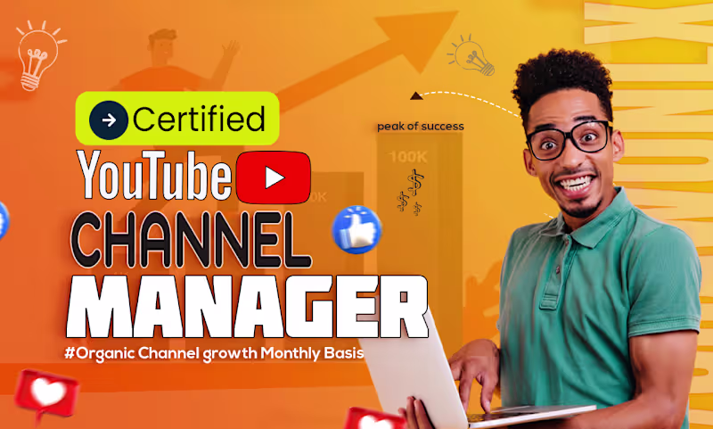Cover image for I Will be your certified YouTube channel manager 