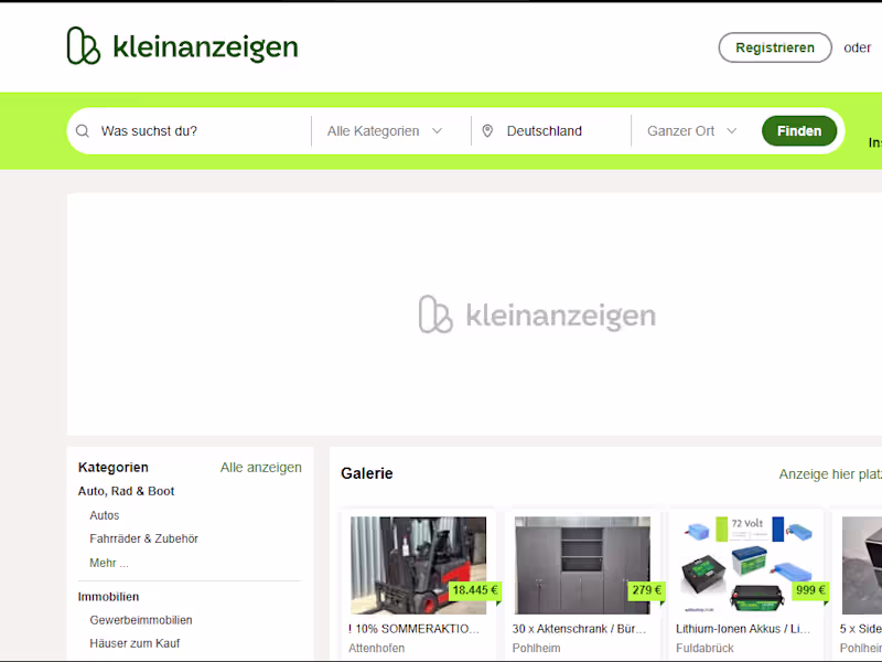Cover image for kleinanzeigen