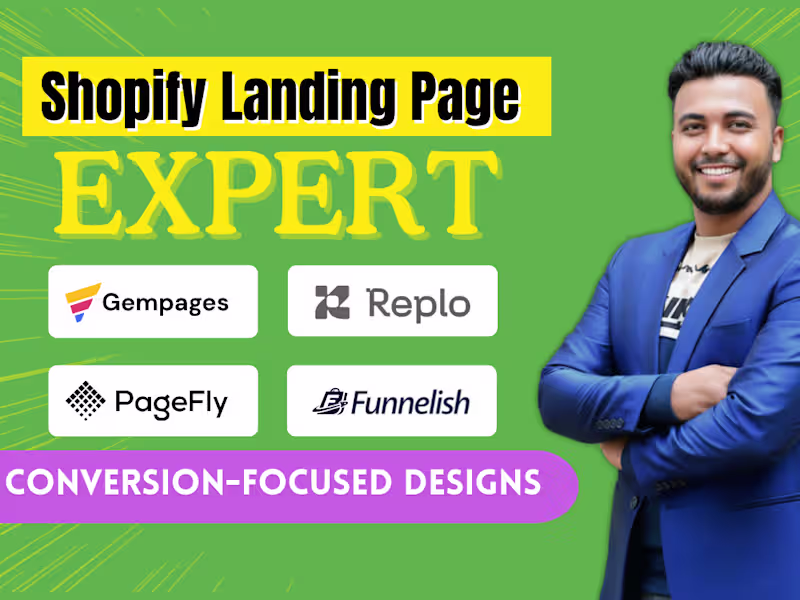 Cover image for Shopify Landing Page Expert using Gempages, Funnelish,Replo etc