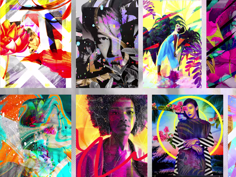 Cover image for Digital Collages & Mixed Media Visual Art