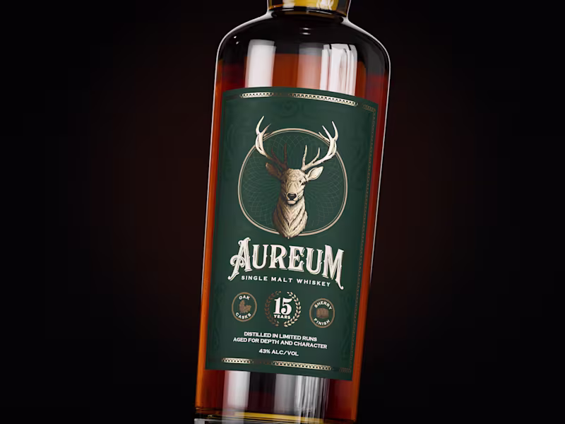 Cover image for Aureum — Luxury Single Malt Whisky Label Design