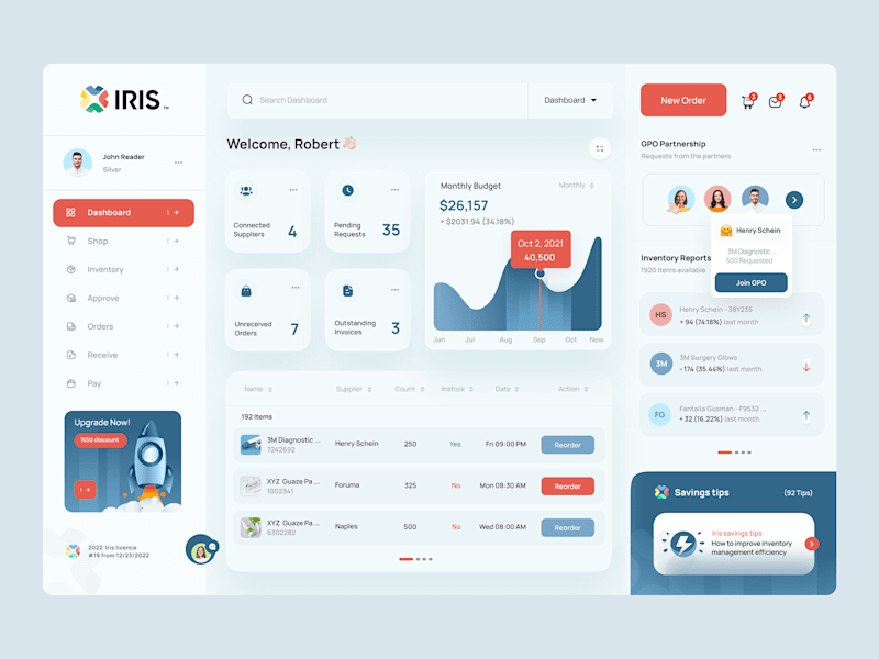 Cover image for Iris - Medical Supply -SaaS Project