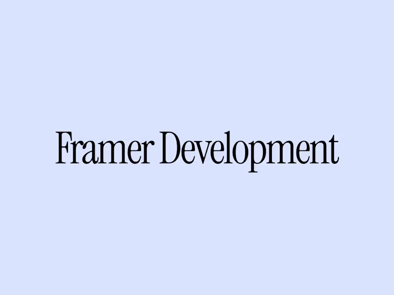 Cover image for Framer Development