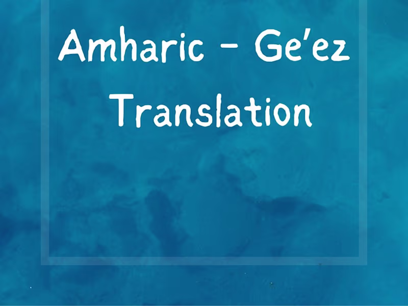Cover image for Amharic-Ge'ez Translation 