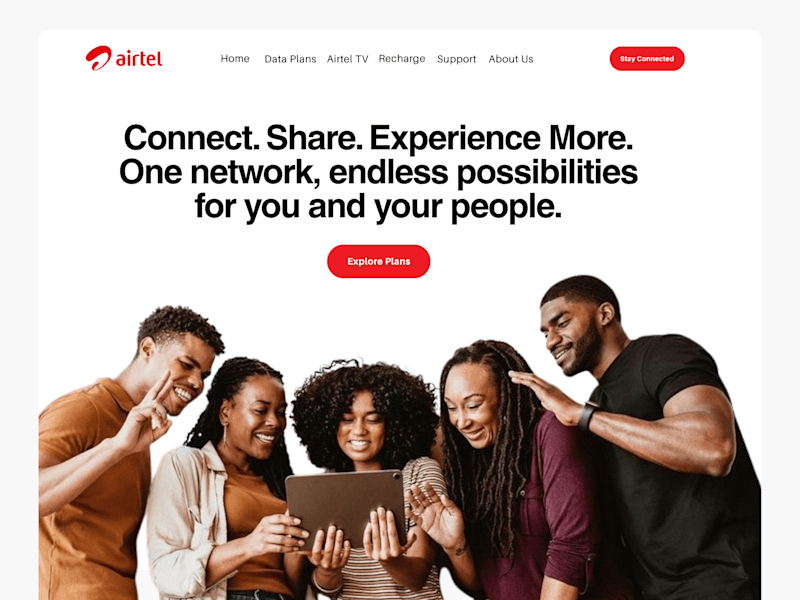 Cover image for Airtel Nigeria Landing Page Redesign — Conversion-Focused UI