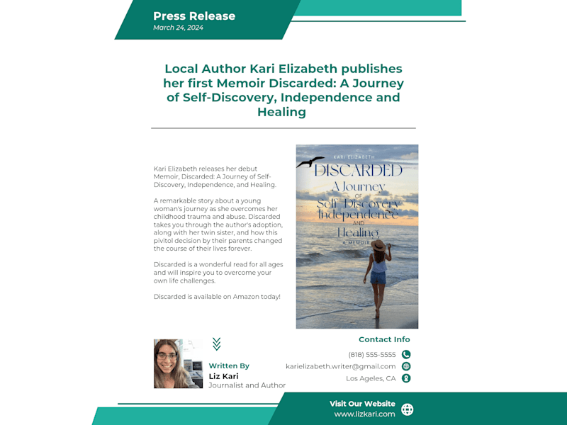 Cover image for Press Release for Kari Elizabeth's Debut Memoir Discarded