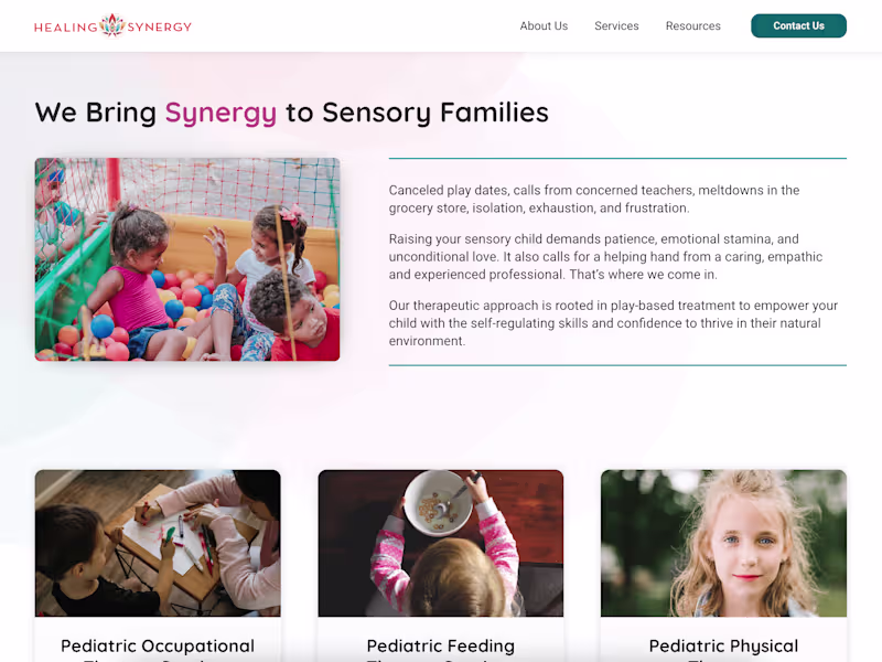 Cover image for Healing Synergy - Play-Based Pediatric Occupational Therapy